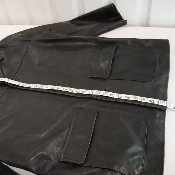 Coach Mens Black Leather Coat Jacket with Wool Zip Out Liner Size Large Heavy - Picture 8 of 16
